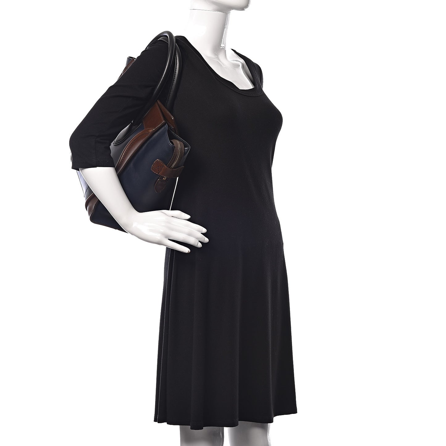 Smooth Calfskin Mini Tri-Color Luggage Navy