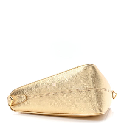 Prada Saffiano Lux Triangle Shoulder Bag Platino 4 of 9