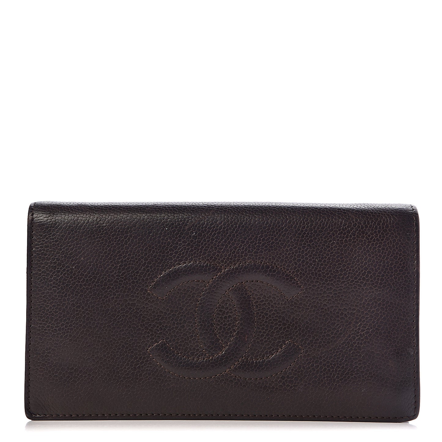 Caviar Timeless CC Yen Wallet Dark Brown