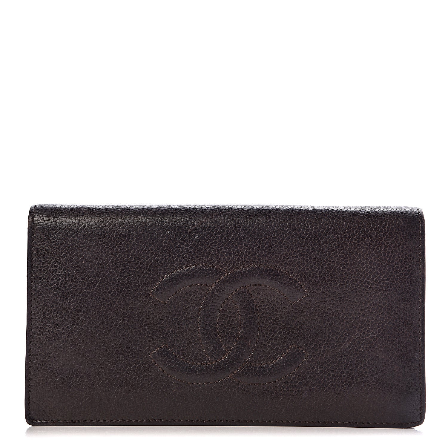 Chanel Caviar Timeless CC Yen Wallet Dark Brown 1 of 22