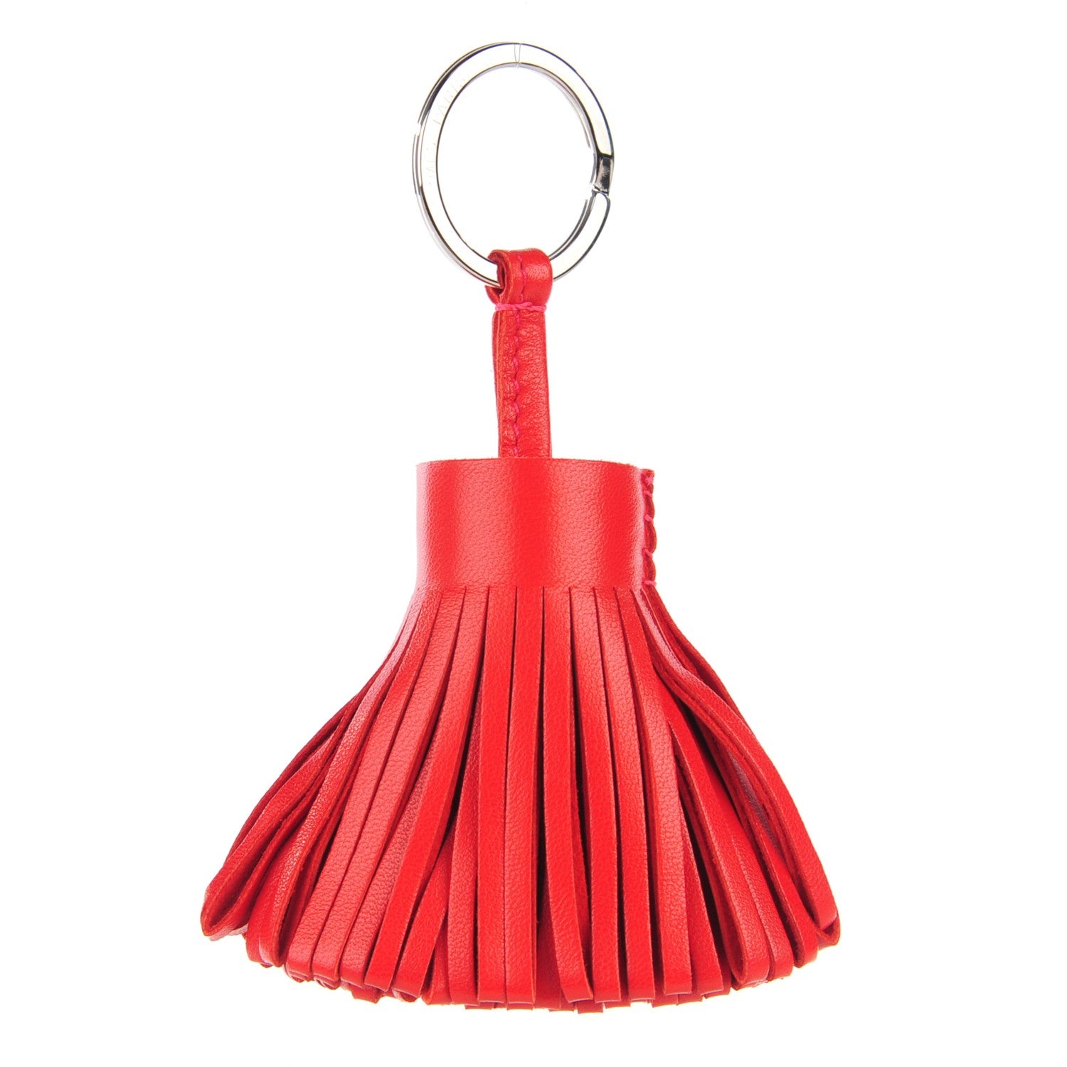 Hermes Lambskin Carmen Tassel Key Holder Rouge Casaque 1 of 5