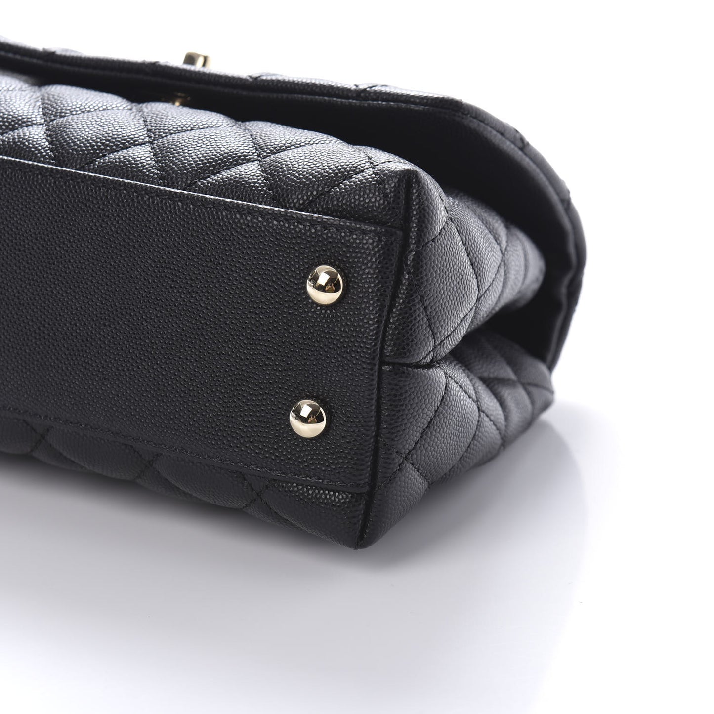Caviar Quilted Mini Coco Handle Flap Black