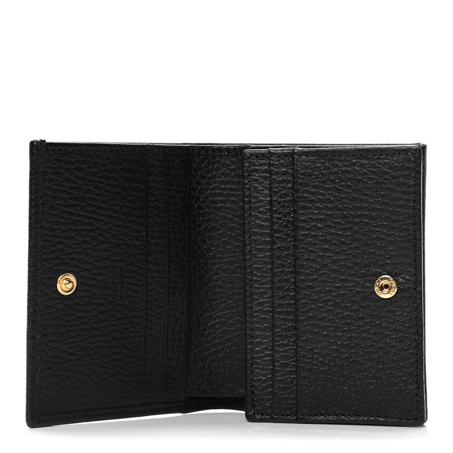 Gucci Pebbled Calfskin GG Marmont Card Case Black 4 of 4