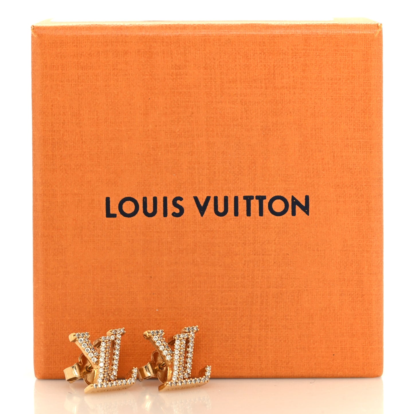 Metal Crystal LV Iconic Earrings Gold