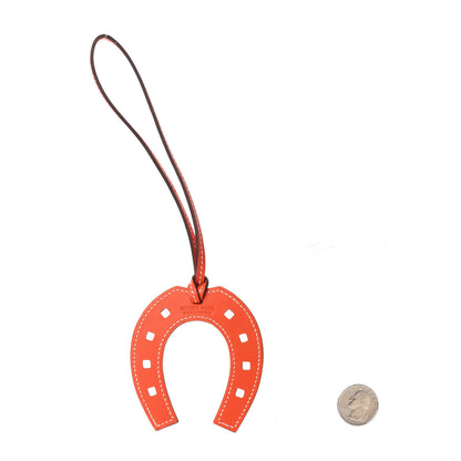 Hermes Swift Paddock Horseshoe Bag Charm Orange Poppy 2 of 4