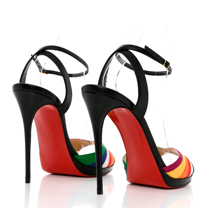 Christian Louboutin Shiny Nappa Naseeba 120 Sandals 38.5 Multicolor Black 4 of 11