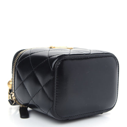 Chanel Calfskin Quilted Mini Perfect Fit Vanity Case With Chain Black 4 of 9