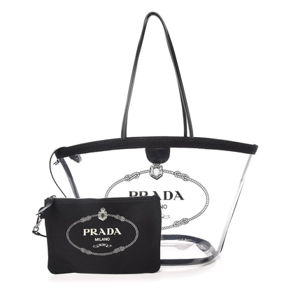 Prada Plexiglass Canapa Shopper Tote Black 1 of 9
