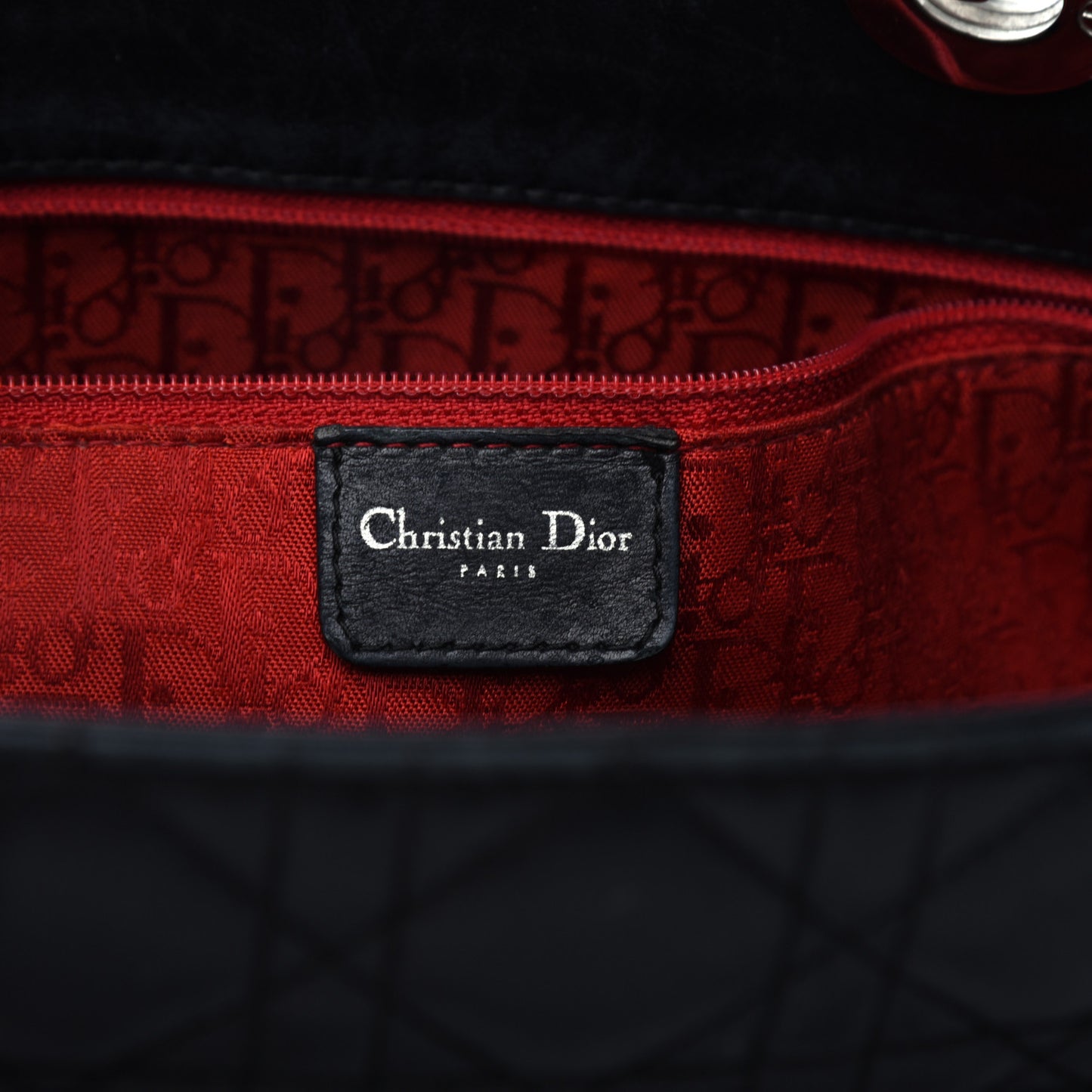 Lambskin Cannage Large Lady Dior Shopper Tote Black