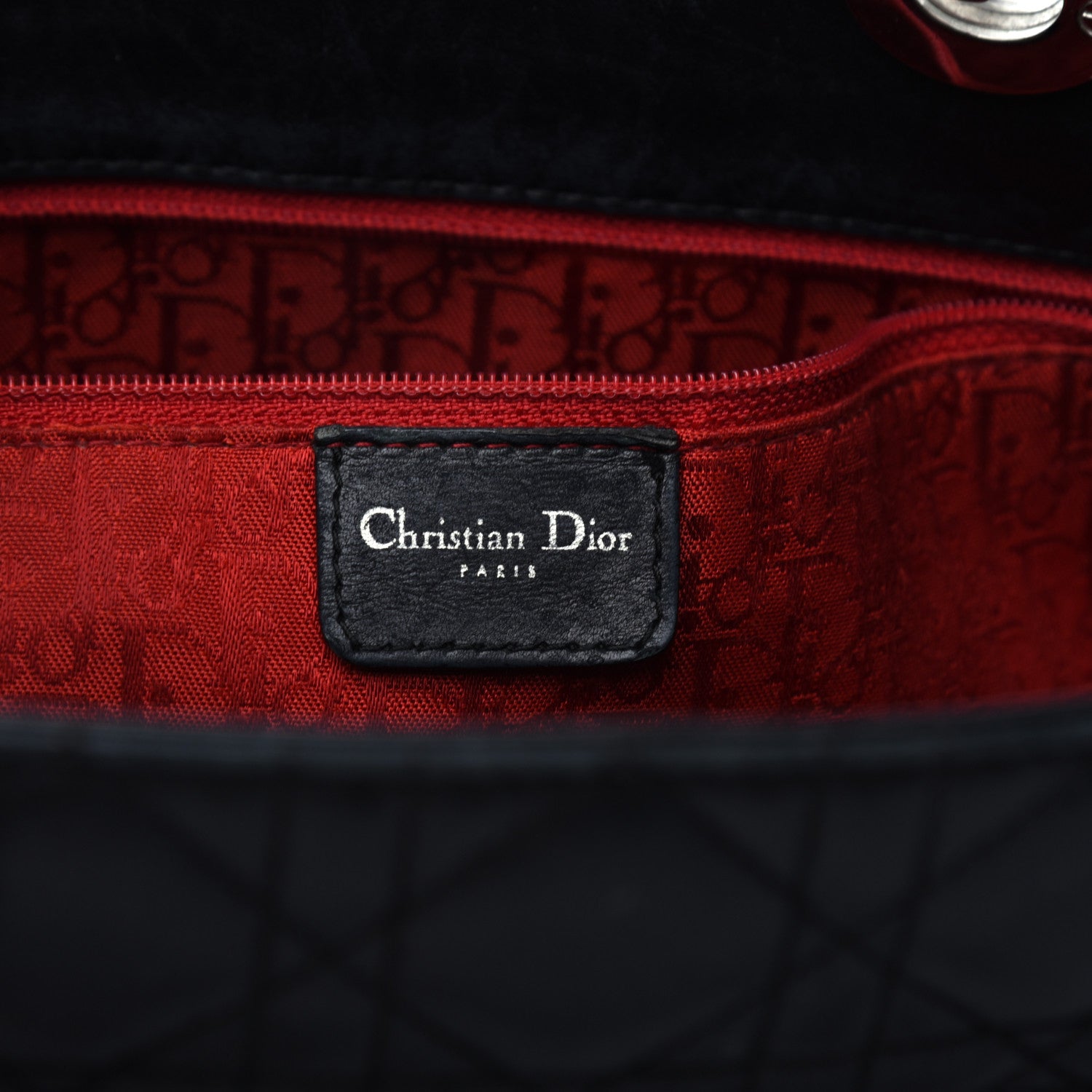 Christian Dior Lambskin Cannage Large Lady Dior Shopper Tote Black 6 of 11