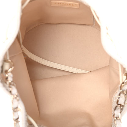 Chanel Lurex Boucle Deauville Drawstring Bag Ivory 4 of 4