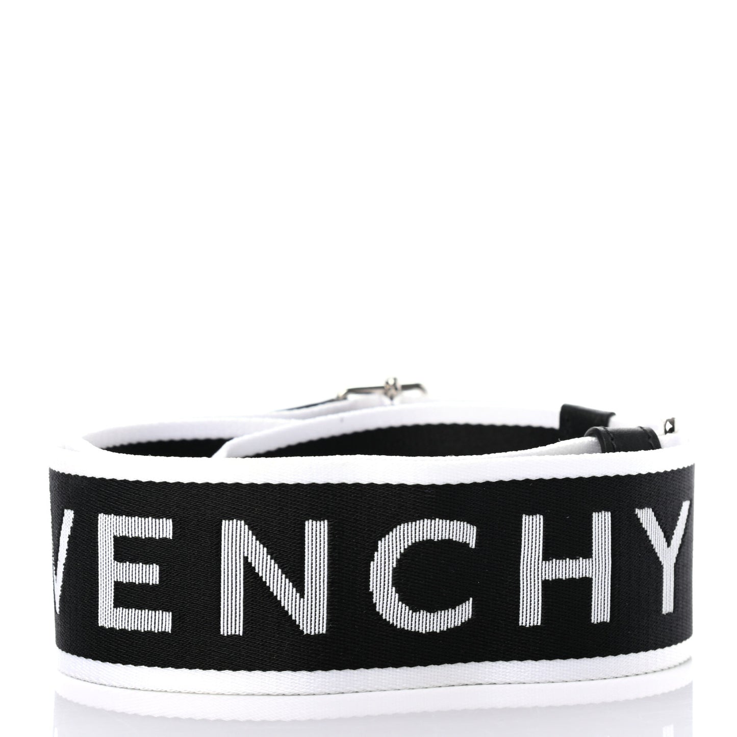 Canvas Logo Bag Strap Black White