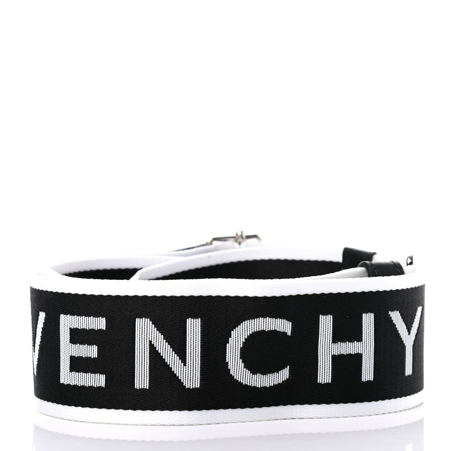 Givenchy Canvas Logo Bag Strap Black White 2 of 3