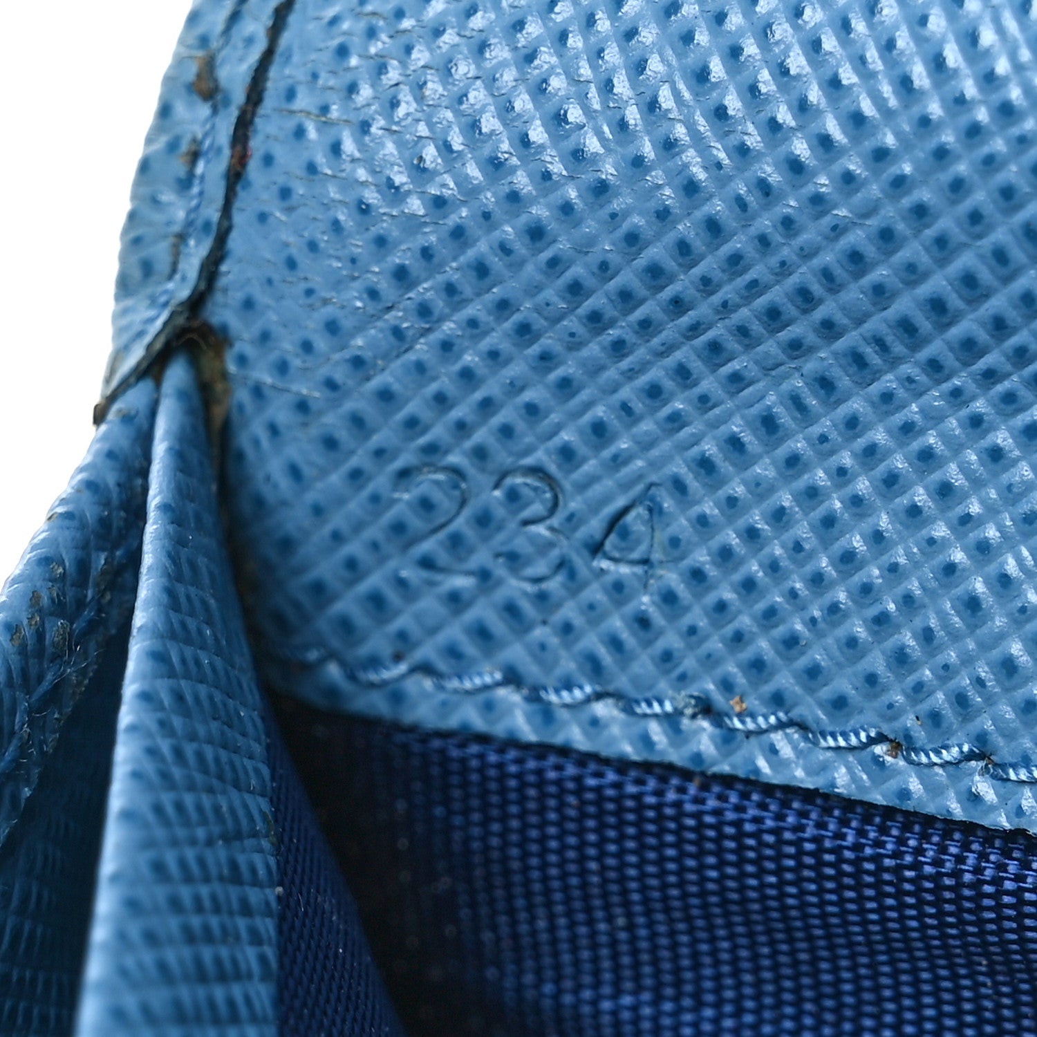 Prada Saffiano Triangle Continental Flap Travel Wallet Mare 8 of 13