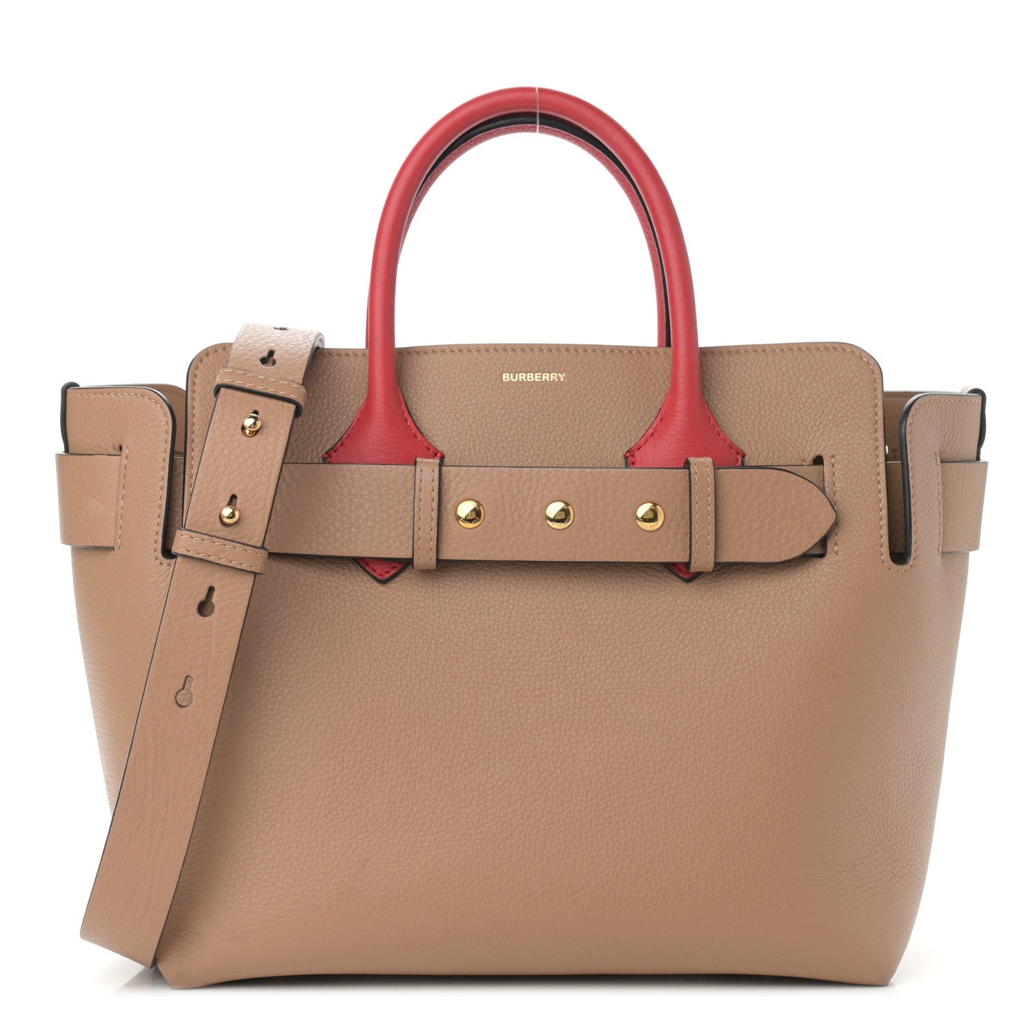 Burberry Soft Grain Calfskin Small Belt Bag Camel Red 1 of 15