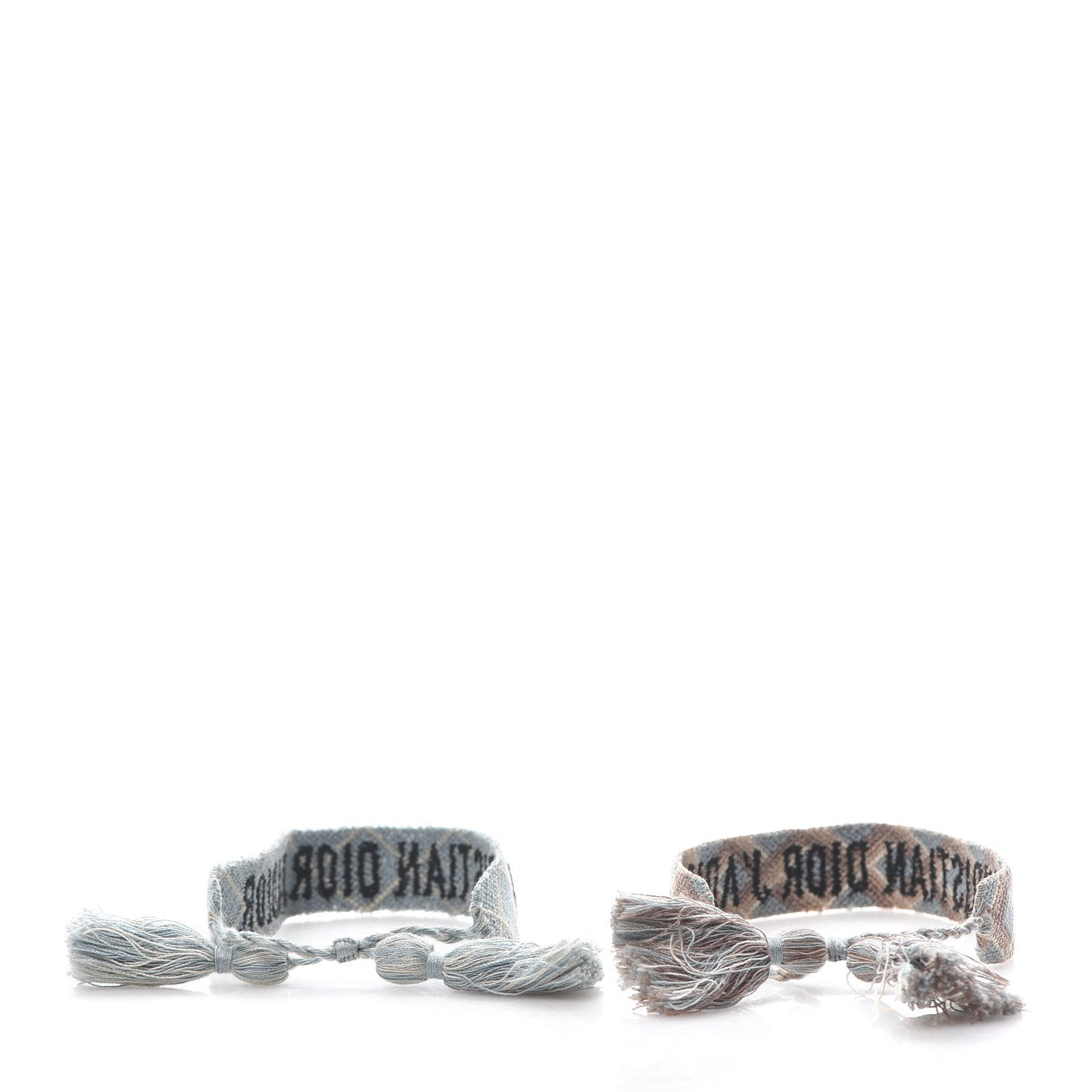 Woven Cotton J'Adior Friendship Bracelet Set Blue Nude