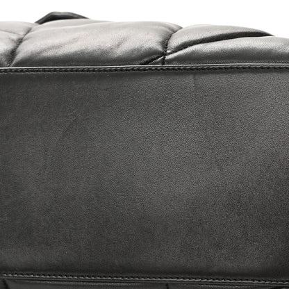 Saint Laurent Lambskin Quilted Monogram Monochrome Medium Loulou Puffer Chain Satchel Black 12 of 14