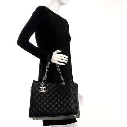 Chanel Calfskin Quilted Large Chic and Soft Shopping Tote Black 2 of 9