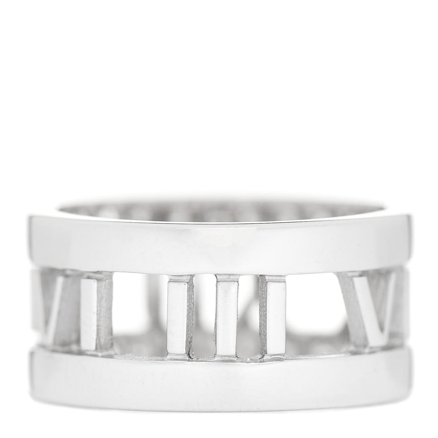18K White Gold Diamond Wide Atlas Open Ring 49 4.75