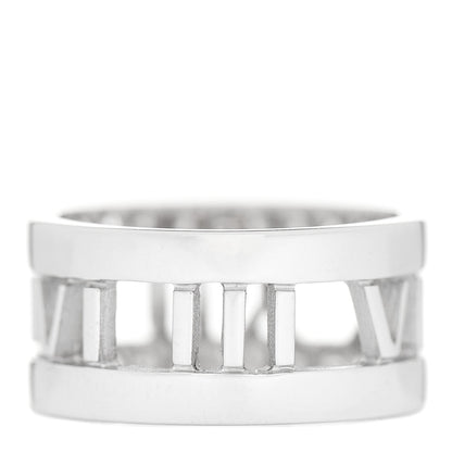 Tiffany 18K White Gold Diamond Wide Atlas Open Ring 49 4.75 3 of 6
