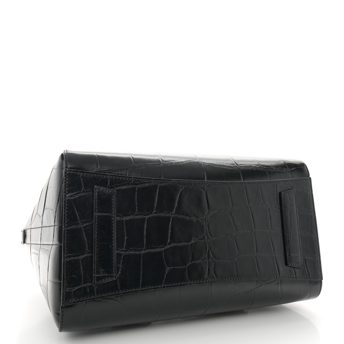 Calfskin Crocodile Embossed Medium Lock Antigona Black