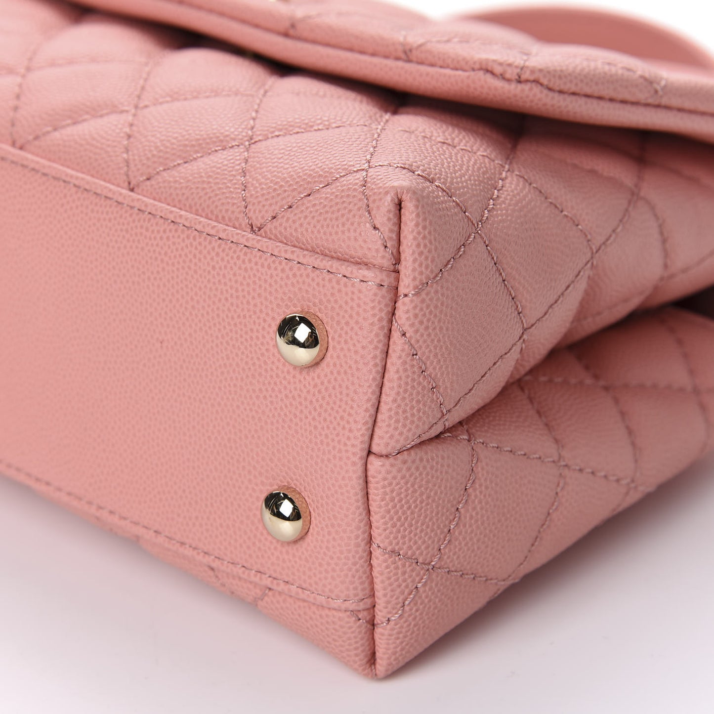 Caviar Quilted Mini Coco Handle Flap Pink