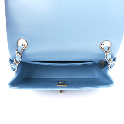 Chanel Lambskin Quilted Mini Rectangular Flap Light Blue 5 of 12