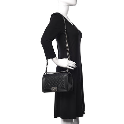 Chanel Caviar Quilted Medium Boy Flap Black 2 of 9