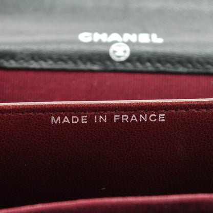 Chanel Lambskin Quilted Flap Card Holder Wallet Black 7 of 10