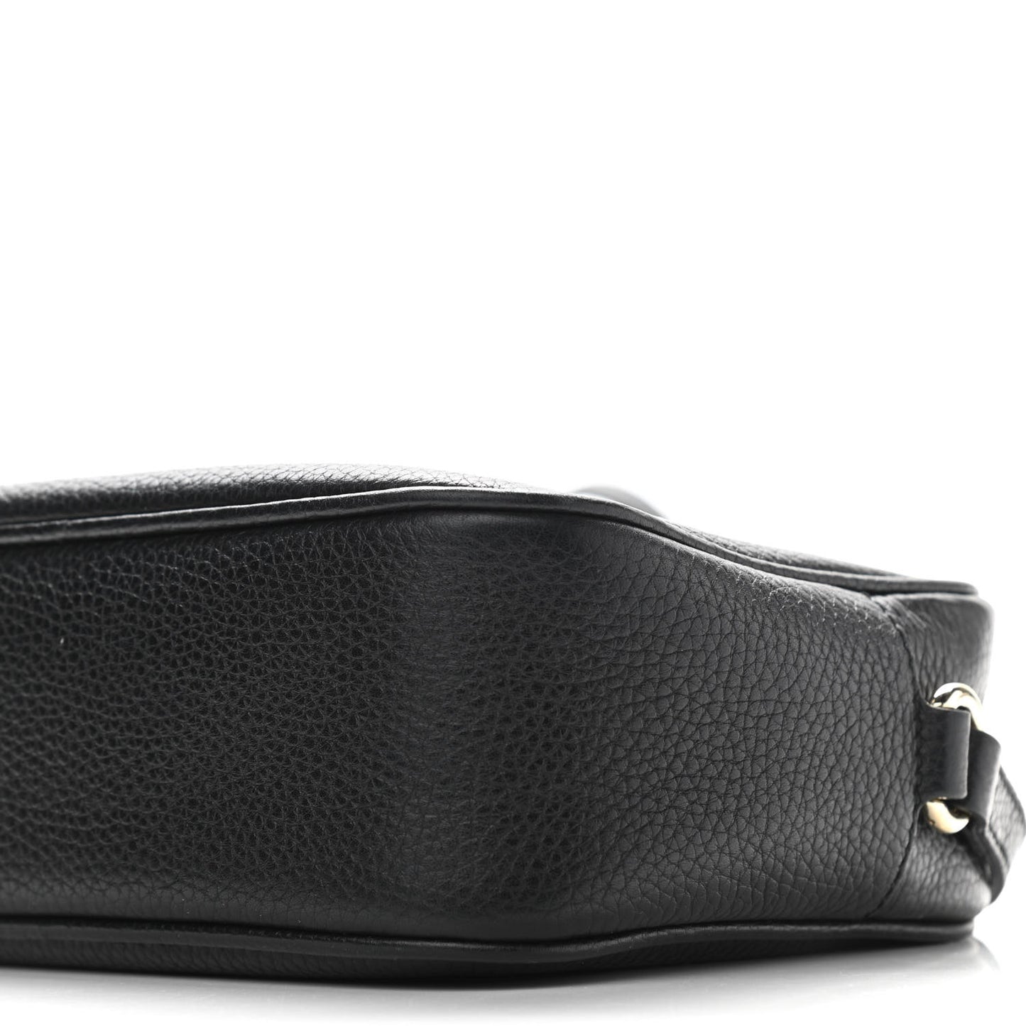 Pebbled Calfskin Small Soho Disco Bag Black