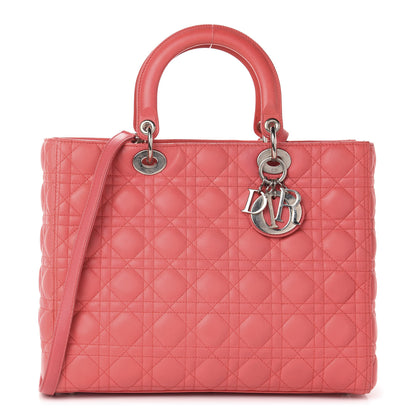 Christian Dior Lambskin Cannage Large Lady Dior Pink 1 of 11