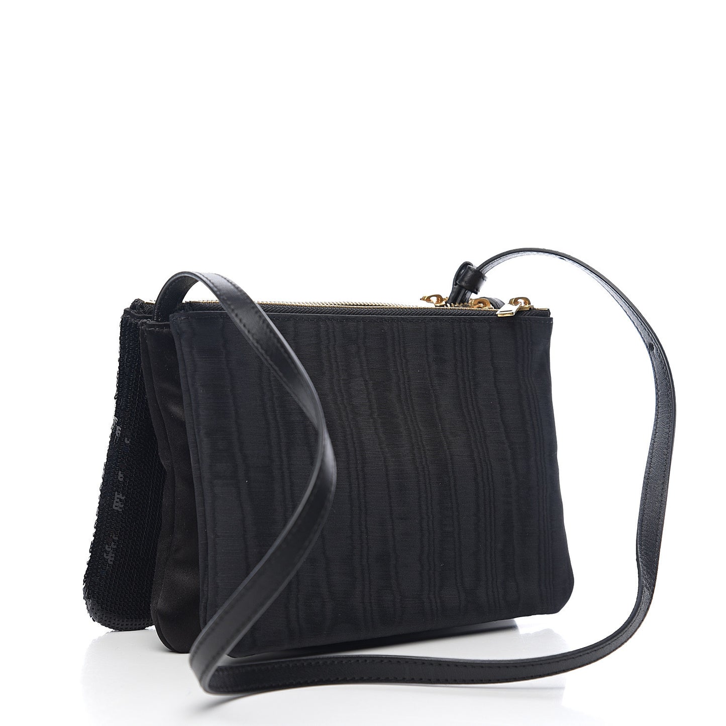 Sequin Small Trio Crossbody Bag Black