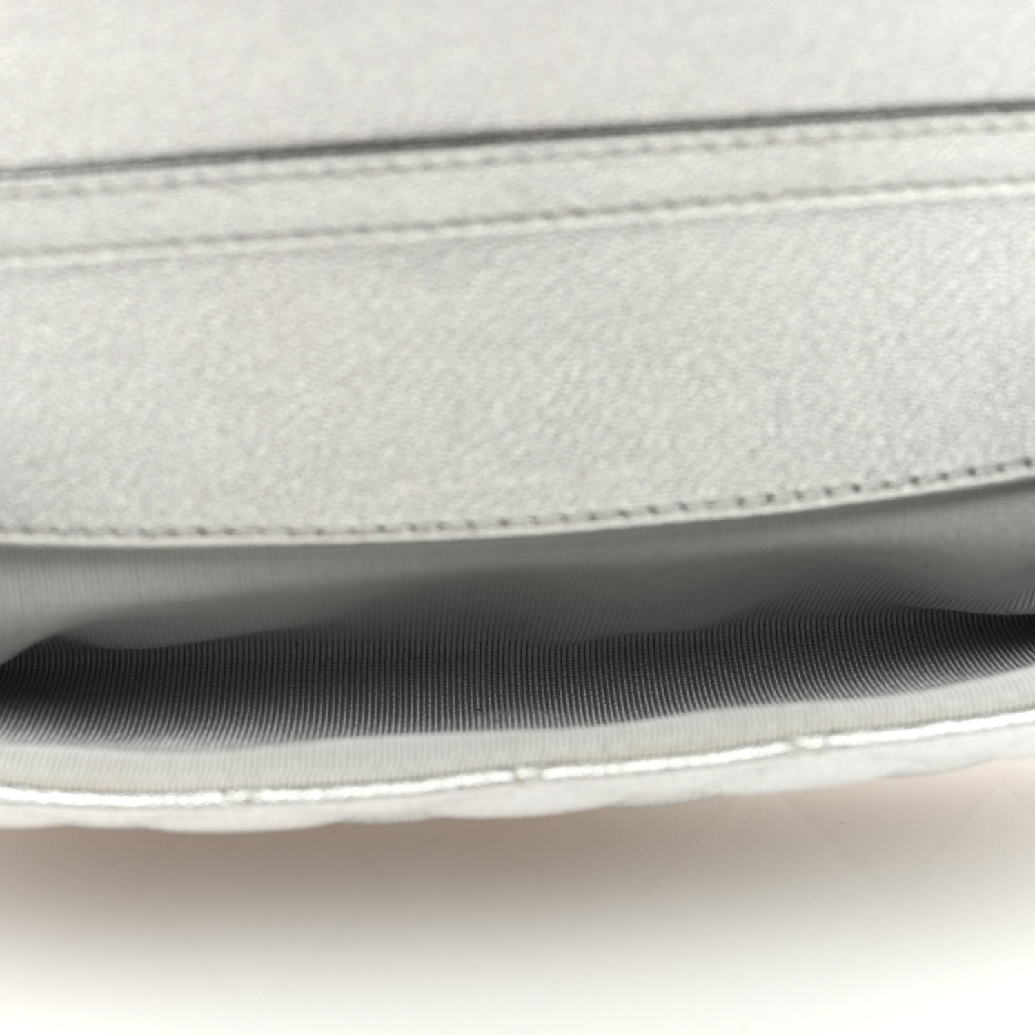 Chanel Metallic Lambskin Quilted Glasses Case With Chain Silver 6 of 11