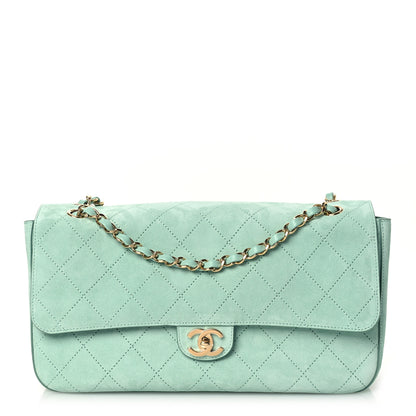 Chanel Suede Calfskin Small Souplissimo Maxi Flap Green 2 of 22