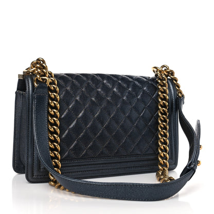 Chanel Metallic Calfskin Quilted Medium Boy Flap Grey 3 of 10
