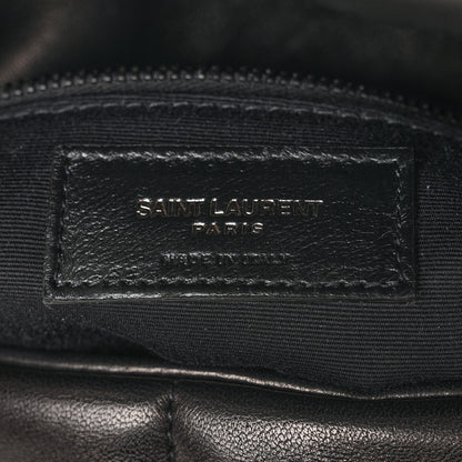 Saint Laurent Lambskin Quilted Monogram Monochrome Small Loulou Puffer Chain Satchel Black 6 of 11