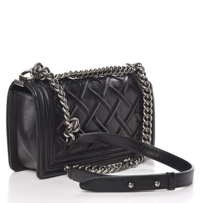 Chanel Lambskin Stitched Medium Boy Flap Black 3 of 24