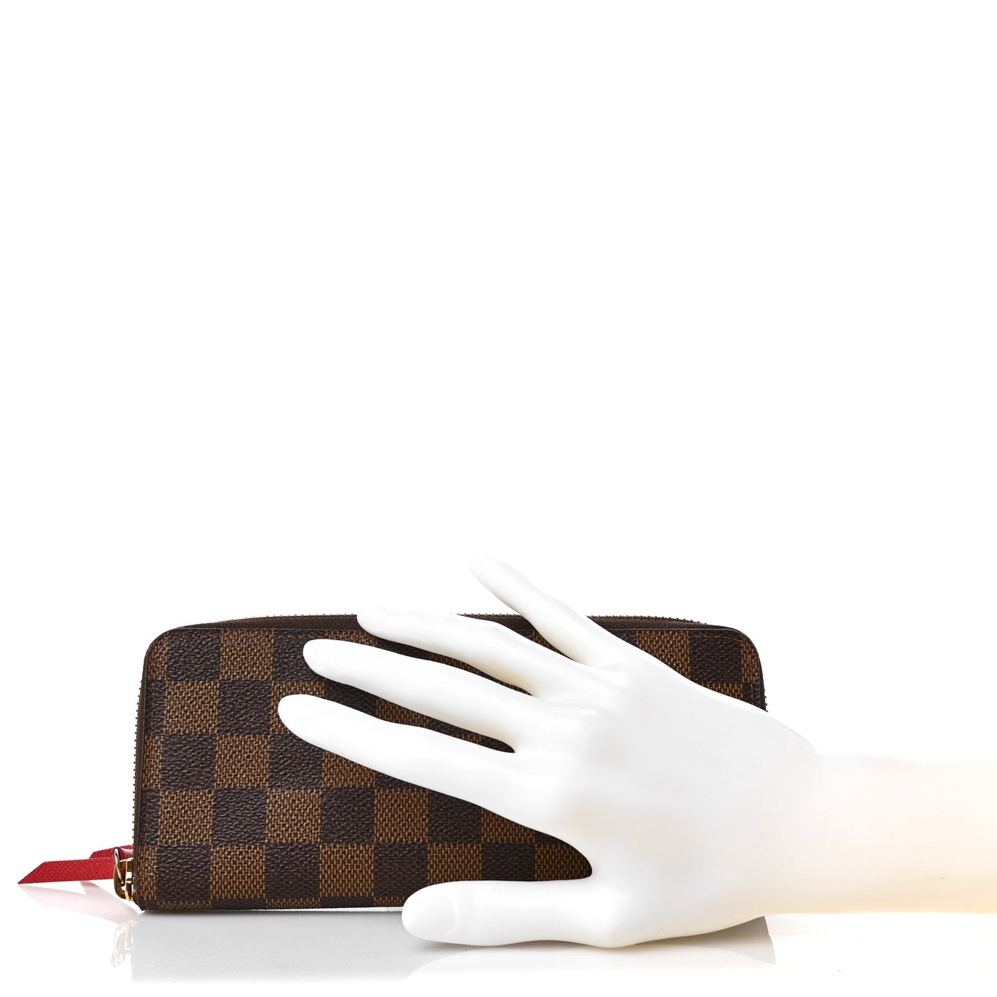 Damier Ebene Clemence Wallet Cherry