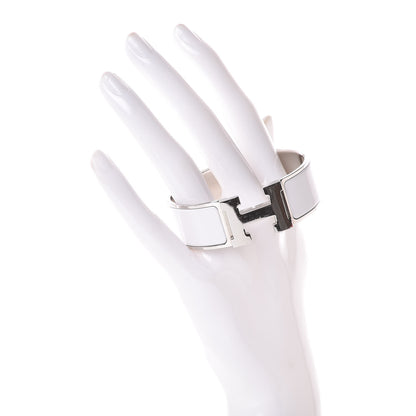 Hermes Enamel Wide Clic Clac H Bracelet PM White 2 of 6