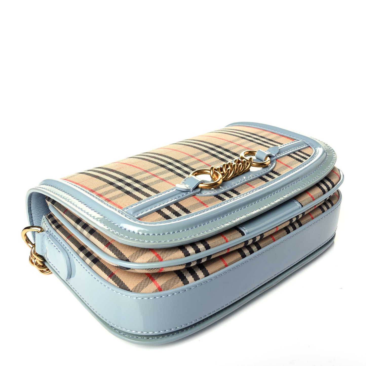 Patent 1983 Knight Check Link Shoulder Bag Blue Sage