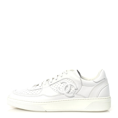 Chanel Calfskin CC Womens Sneakers 38 White 1 of 12