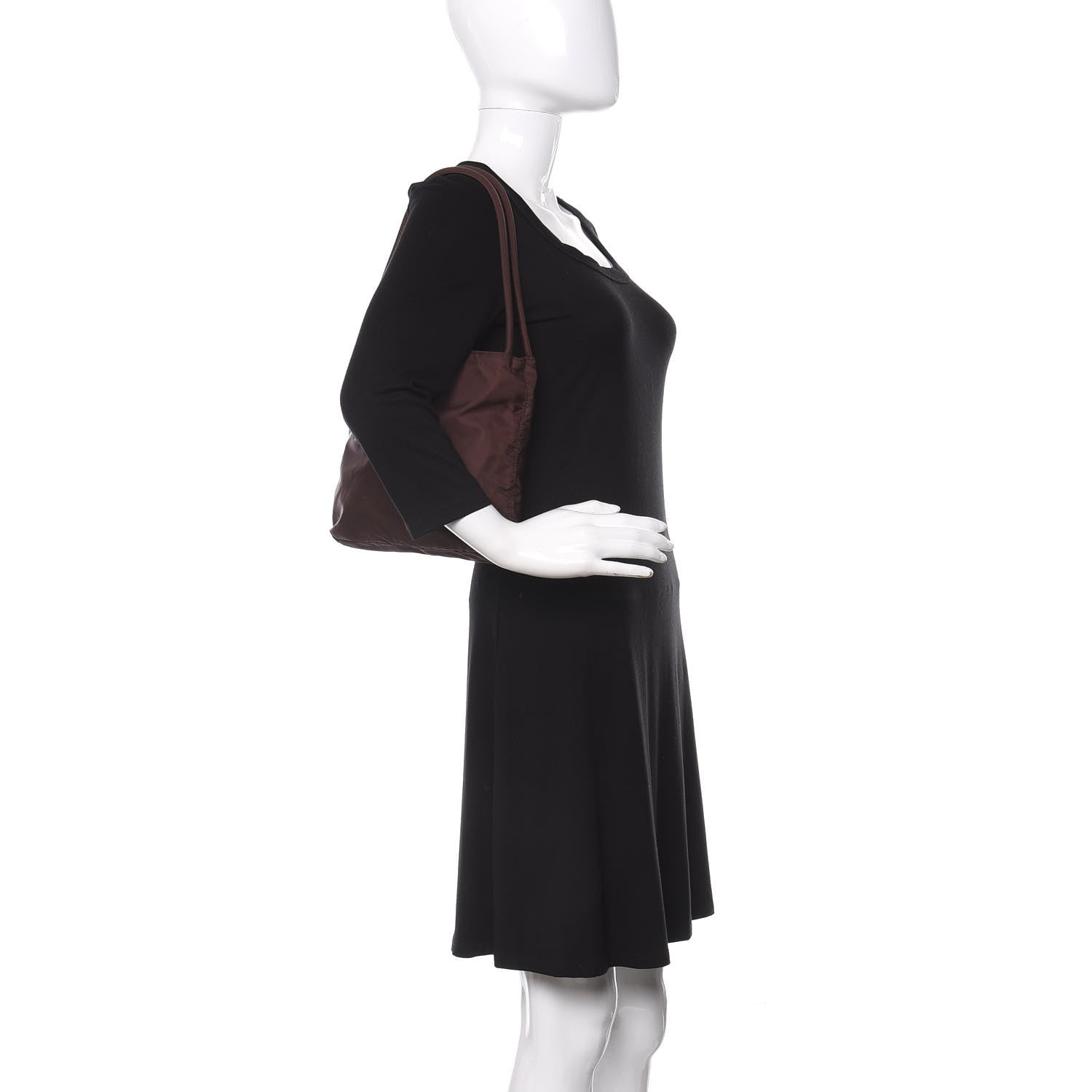 Prada Tessuto Nylon Shoulder Bag Brown 2 of 9