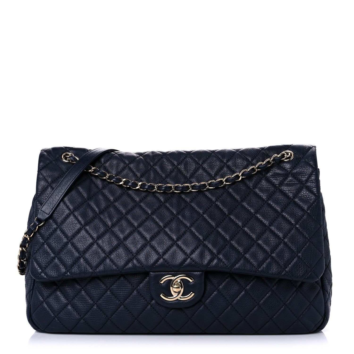 Chanel Calfskin Quilted Small XXL Travel Flap Bag Navy 1 of 16