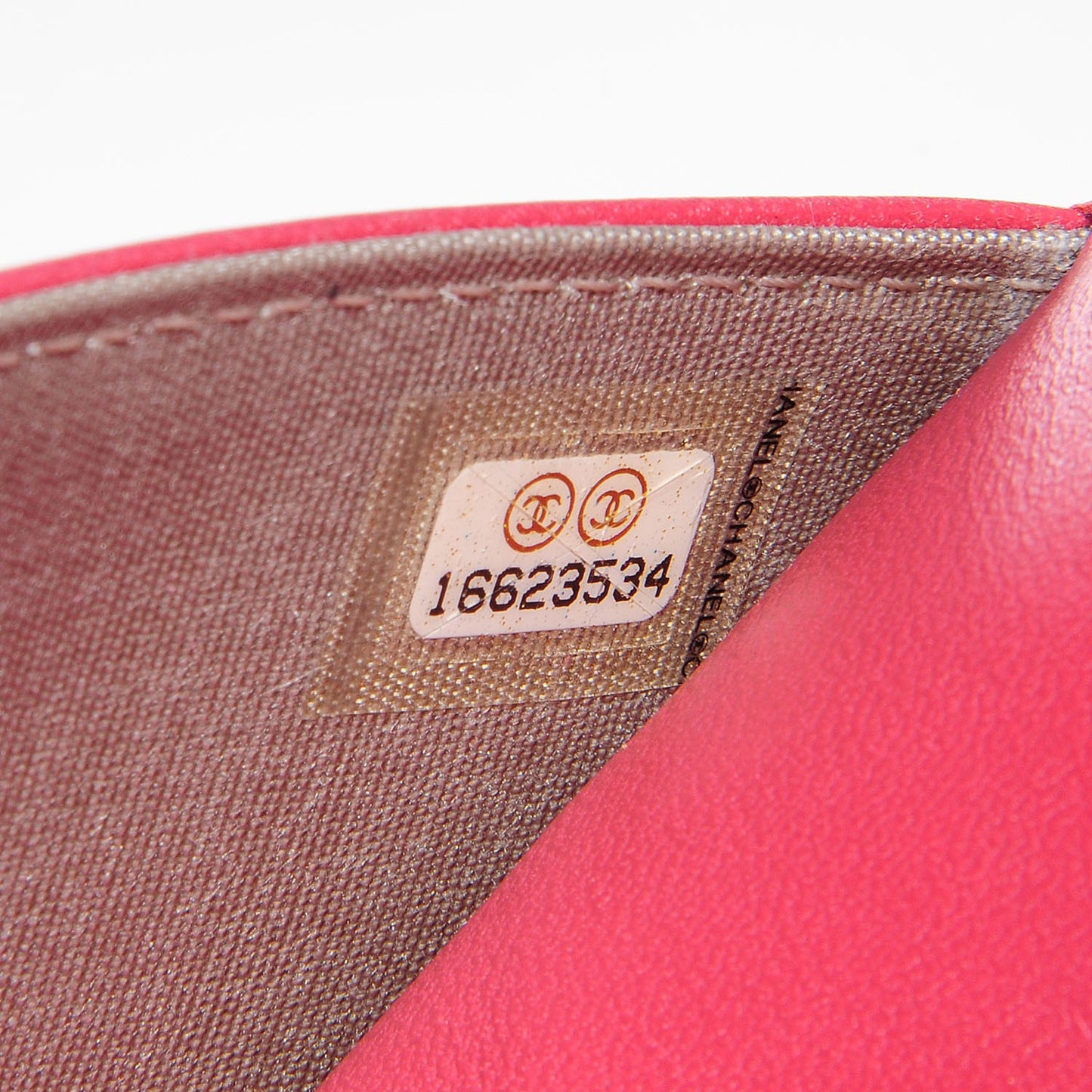 Lambskin Boy Wallet on Chain WOC Pink
