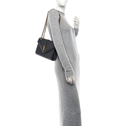 Saint Laurent Grain De Poudre Textured Mixed Matelasse Medium Triquilt Monogram Satchel Earth 2 of 8