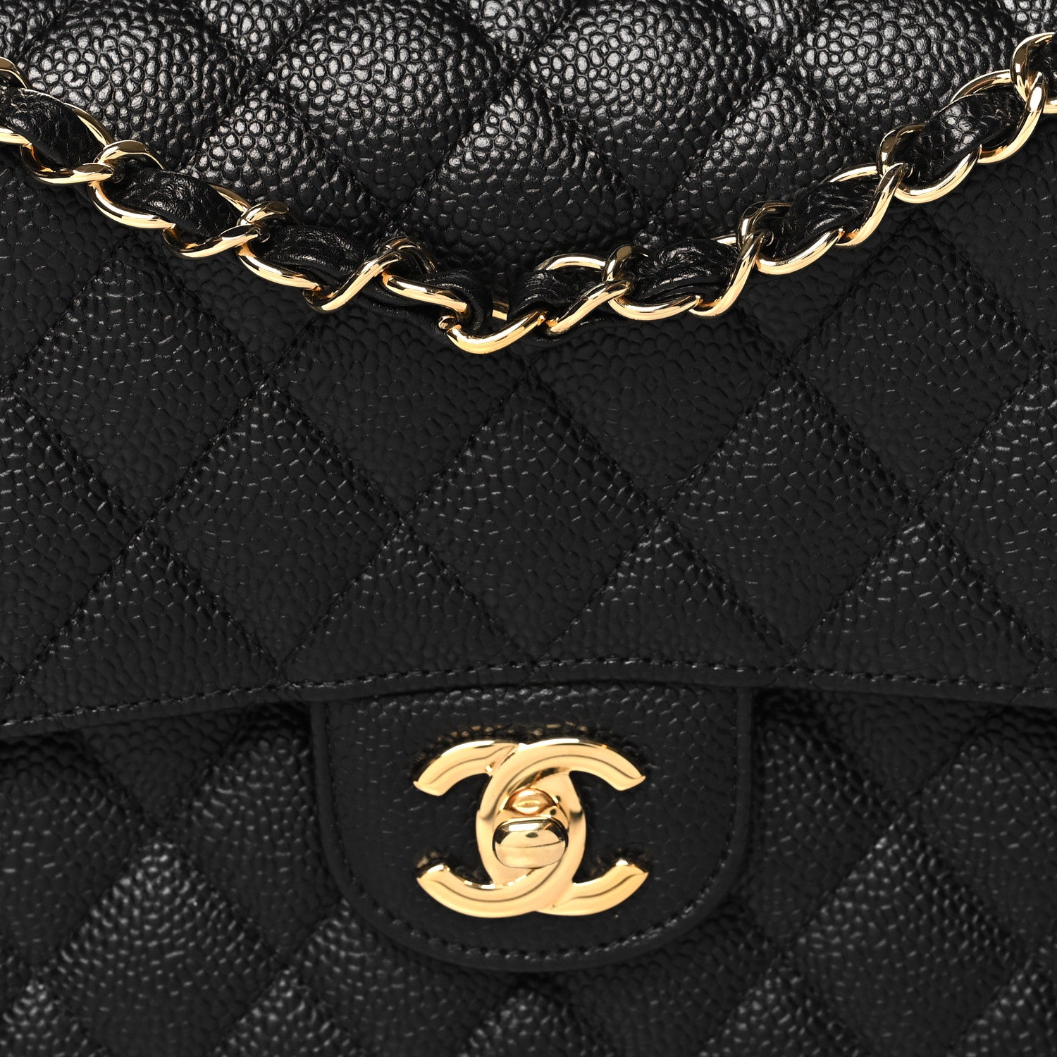 Chanel Caviar Quilted Medium Double Flap Black 8 of 12