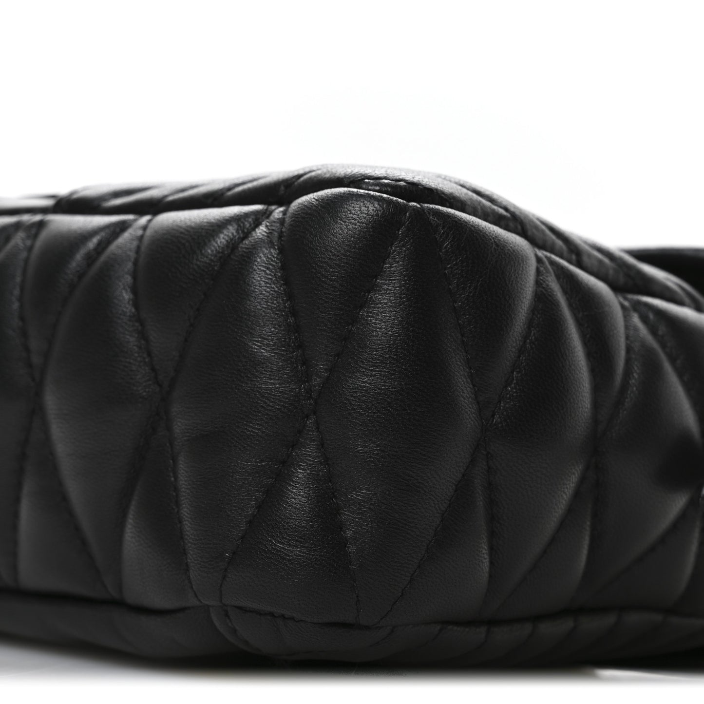 Nappa Matelasse Biker Shoulder Bag Black