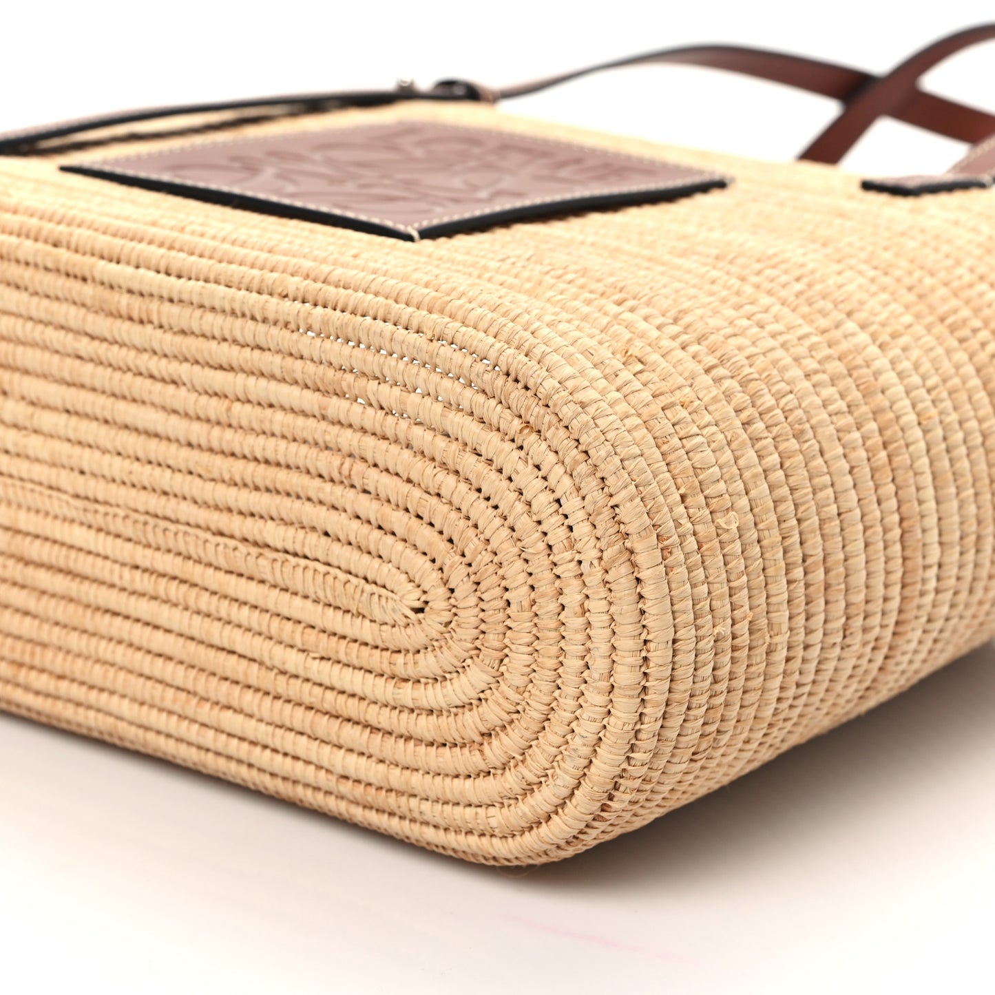 Raffia Small Square Basket Tote Bag Natural Tan