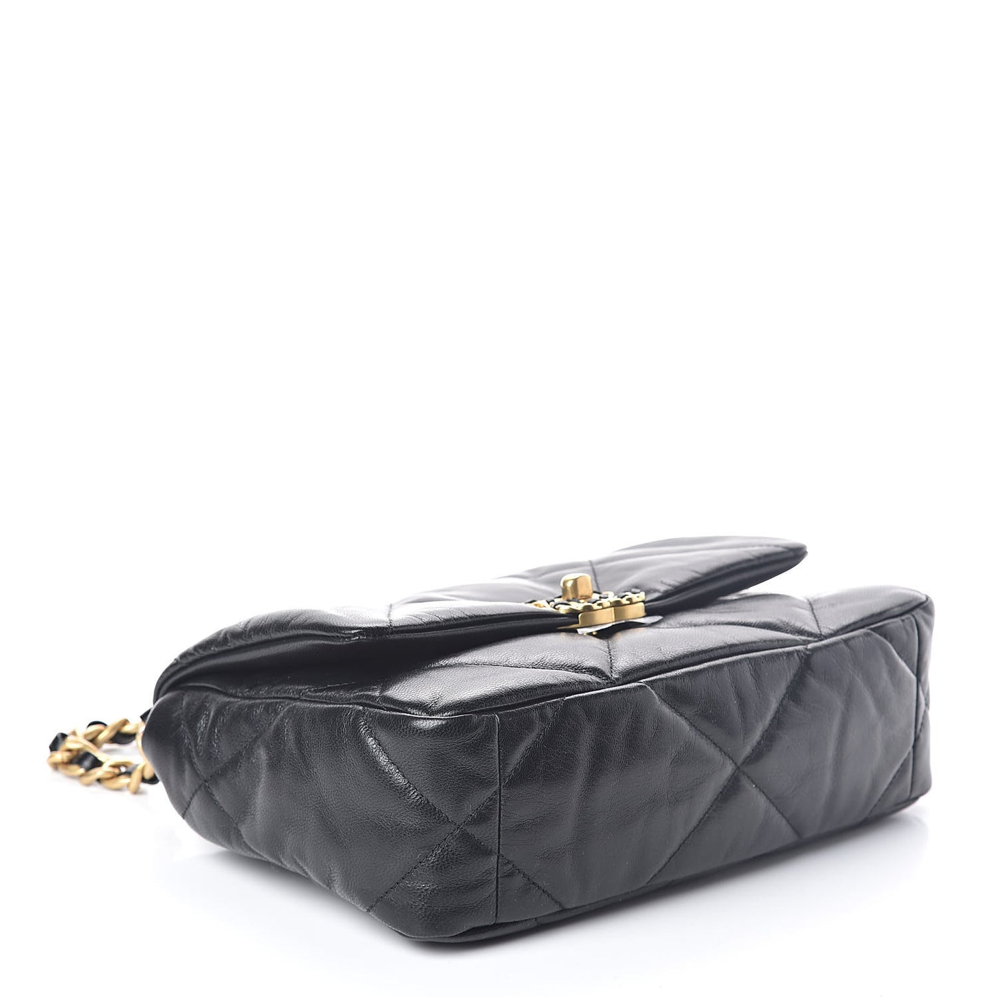 Goatskin Quilted Medium 19 Flap Black