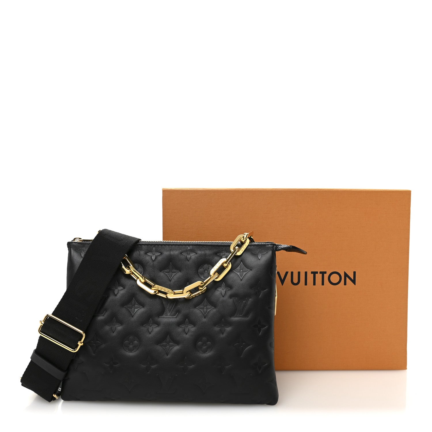 Louis Vuitton Lambskin Embossed Monogram Coussin PM Black 12 of 12